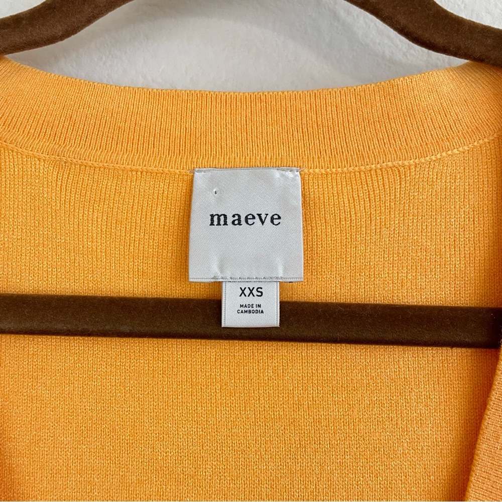 Maeve by‎ Anthropologie Slouchy Cardigan Sweater Vest In Orange Size XXS - Picture 4 of 7